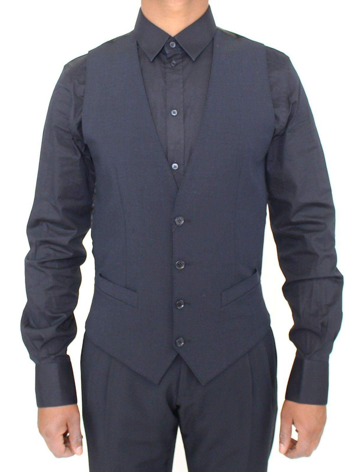 Dolce & Gabbana  Blue Wool Formal Dress Vest Gilet #men, Blue, Brand_Dolce & Gabbana, Catch, Dolce & Gabbana, feed-agegroup-adult, feed-color-blue, feed-gender-male, feed-size-IT44 | XS, Gender_Men, IT44 | XS, Kogan, Men - New Arrivals, Vests - Men - Clothing at SEYMAYKA