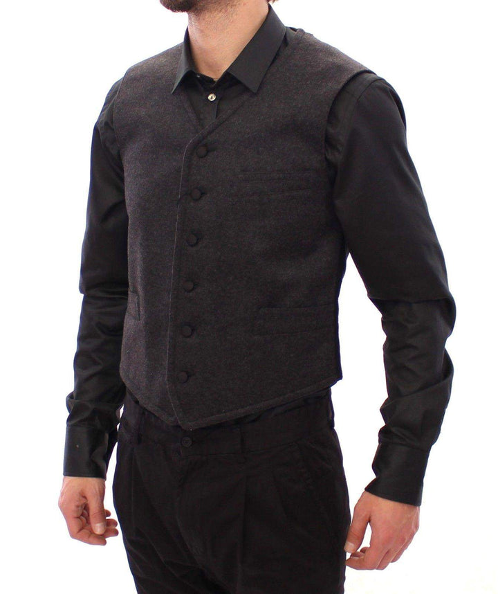 Dolce & Gabbana  Gray Wool Blend Logo Vest Gilet Weste #men, Brand_Dolce & Gabbana, Catch, Dolce & Gabbana, feed-agegroup-adult, feed-color-gray, feed-gender-male, feed-size-IT48 | M, Gender_Men, Gray, IT48 | M, Kogan, Men - New Arrivals, Vests - Men - Clothing at SEYMAYKA