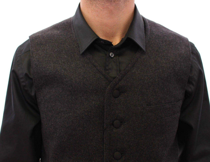 Dolce & Gabbana  Gray Wool Blend Logo Vest Gilet Weste #men, Brand_Dolce & Gabbana, Catch, Dolce & Gabbana, feed-agegroup-adult, feed-color-gray, feed-gender-male, feed-size-IT48 | M, Gender_Men, Gray, IT48 | M, Kogan, Men - New Arrivals, Vests - Men - Clothing at SEYMAYKA