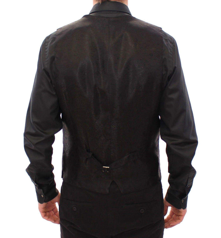 Dolce & Gabbana  Black Striped Wool Logo Vest Gilet Weste #men, Black, Brand_Dolce & Gabbana, Catch, Dolce & Gabbana, feed-agegroup-adult, feed-color-black, feed-gender-male, feed-size-IT48 | M, Gender_Men, IT48 | M, Kogan, Men - New Arrivals, Vests - Men - Clothing at SEYMAYKA