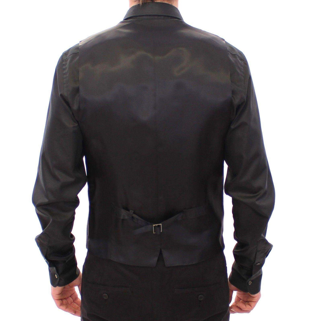 Dolce & Gabbana  Gray Striped Wool Logo Vest Gilet Weste #men, Brand_Dolce & Gabbana, Catch, Dolce & Gabbana, feed-agegroup-adult, feed-color-gray, feed-gender-male, feed-size-IT48 | M, Gender_Men, Gray, IT48 | M, Kogan, Men - New Arrivals, Vests - Men - Clothing at SEYMAYKA