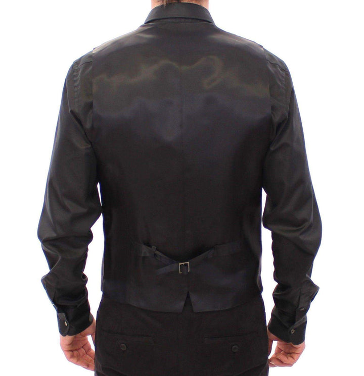 Dolce & Gabbana  Gray Striped Wool Logo Vest Gilet Weste #men, Brand_Dolce & Gabbana, Catch, Dolce & Gabbana, feed-agegroup-adult, feed-color-gray, feed-gender-male, feed-size-IT48 | M, Gender_Men, Gray, IT48 | M, Kogan, Men - New Arrivals, Vests - Men - Clothing at SEYMAYKA