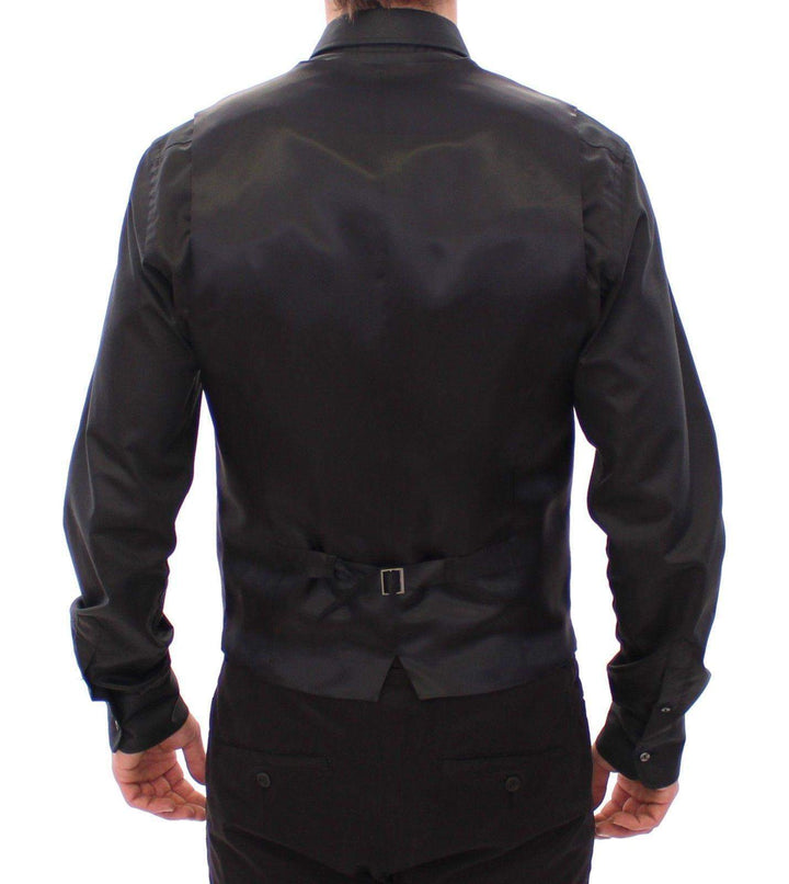 Dolce & Gabbana  Gray Striped Wool Logo Vest Gilet Weste #men, Brand_Dolce & Gabbana, Catch, Dolce & Gabbana, feed-agegroup-adult, feed-color-gray, feed-gender-male, feed-size-IT48 | M, Gender_Men, Gray, IT48 | M, Kogan, Men - New Arrivals, Vests - Men - Clothing at SEYMAYKA