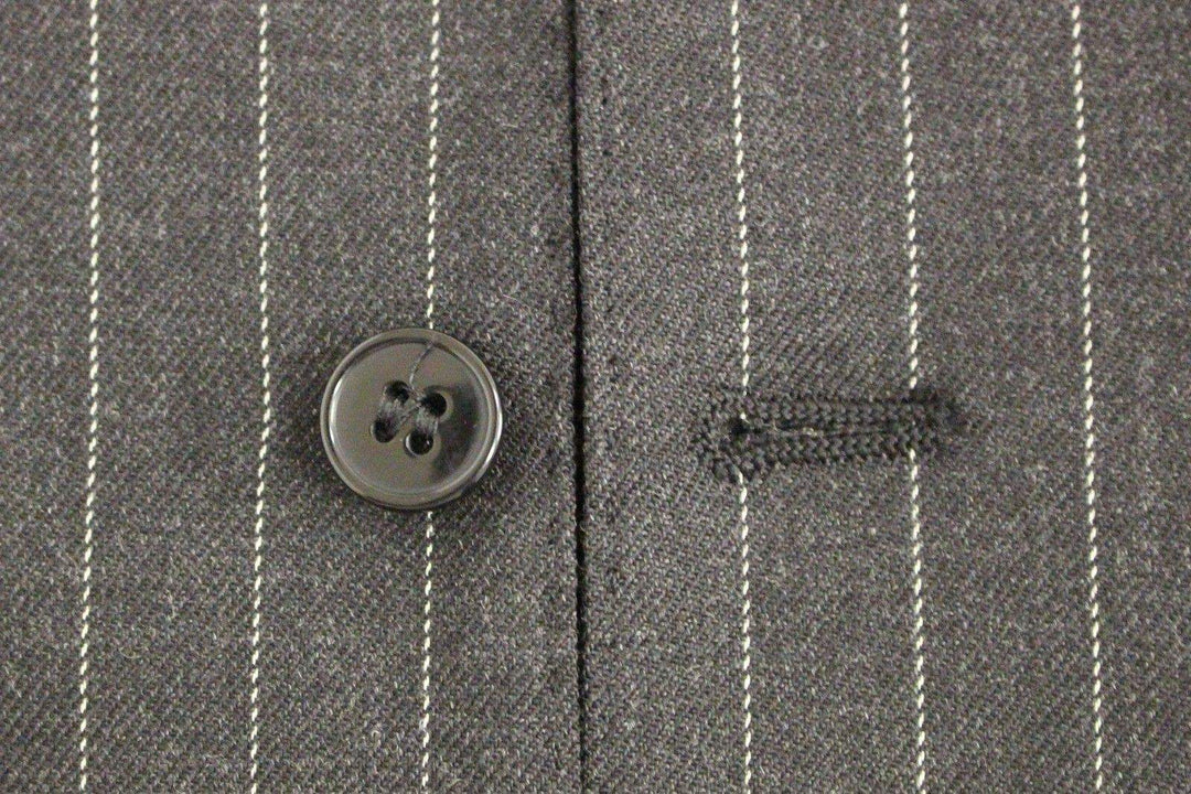 Dolce & Gabbana  Gray Striped Wool Logo Vest Gilet Weste #men, Brand_Dolce & Gabbana, Catch, Dolce & Gabbana, feed-agegroup-adult, feed-color-gray, feed-gender-male, feed-size-IT48 | M, Gender_Men, Gray, IT48 | M, Kogan, Men - New Arrivals, Vests - Men - Clothing at SEYMAYKA