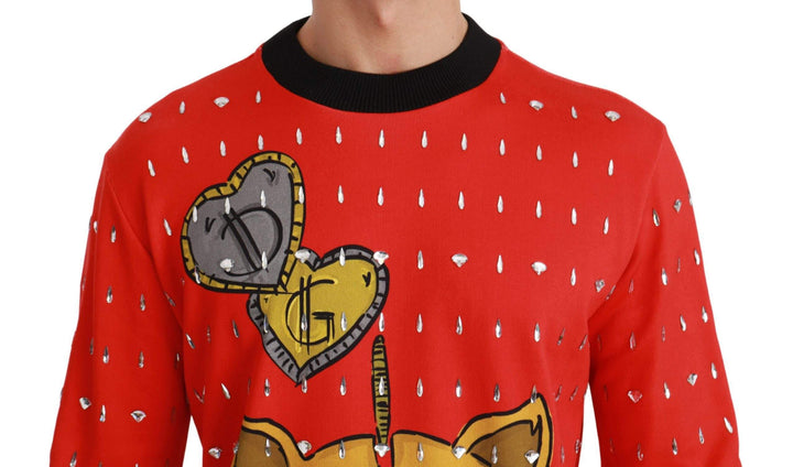 Dolce & Gabbana  Red Crystal Pig of the Year Sweater #men, Brand_Dolce & Gabbana, Catch, Dolce & Gabbana, feed-agegroup-adult, feed-color-red, feed-gender-male, feed-size-IT44 | XS, feed-size-IT46 | S, feed-size-IT48 | M, feed-size-IT50 | L, feed-size-IT52 | L, feed-size-IT54 | XL, feed-size-IT56 | XXL, Gender_Men, IT44 | XS, IT46 | S, IT48 | M, IT50 | L, IT52 | L, IT54 | XL, IT56 | XXL, Kogan, Men - New Arrivals, Red, Sweaters - Men - Clothing at SEYMAYKA