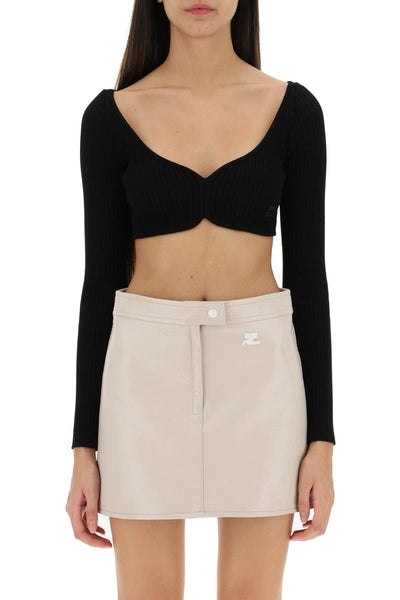 Courreges ribbed cropped sweater-1