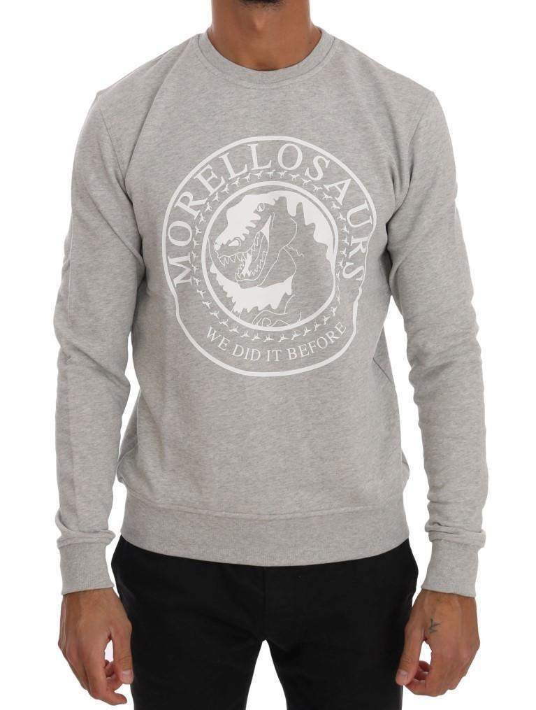 Frankie Morello  Cotton Crewneck Pullover Sweater #men, Catch, feed-agegroup-adult, feed-color-gray, feed-gender-male, feed-size-S, Frankie Morello, Gender_Men, Gray, Kogan, M, Men - New Arrivals, S, Sweaters - Men - Clothing, XL at SEYMAYKA