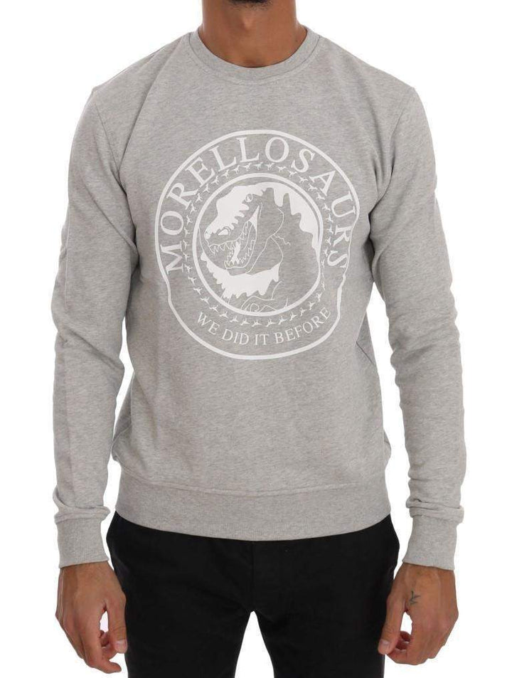 Frankie Morello  Cotton Crewneck Pullover Sweater #men, Catch, feed-agegroup-adult, feed-color-gray, feed-gender-male, feed-size-S, Frankie Morello, Gender_Men, Gray, Kogan, M, Men - New Arrivals, S, Sweaters - Men - Clothing, XL at SEYMAYKA