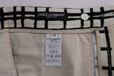 Dolce & Gabbana  White Black Striped Casual Shorts #men, Black/White, Brand_Dolce & Gabbana, Catch, Dolce & Gabbana, feed-agegroup-adult, feed-color-black, feed-color-white, feed-gender-male, feed-size-IT44 | XS, feed-size-IT46 | S, Gender_Men, IT44 | XS, IT46 | S, Kogan, Men - New Arrivals, Shorts - Men - Clothing at SEYMAYKA