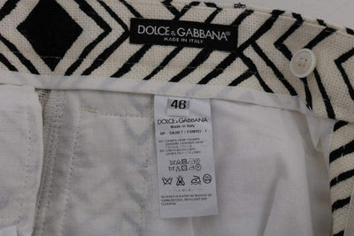 Dolce & Gabbana White Black Striped Casual Shorts #men, Black/White, Brand_Dolce & Gabbana, Catch, Dolce & Gabbana, feed-agegroup-adult, feed-color-black, feed-color-white, feed-gender-male, feed-size-IT46 | S, feed-size-IT52 | XL, feed-size-IT54 | XL, Gender_Men, IT46 | S, IT52 | XL, IT54 | XL, Kogan, Men - New Arrivals, Shorts - Men - Clothing at SEYMAYKA
