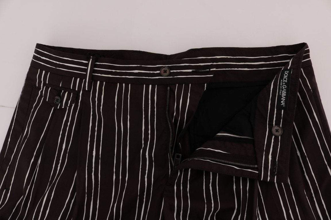 Dolce & Gabbana Bordeaux White Striped Hemp Casual Shorts #men, Bordeaux, Brand_Dolce & Gabbana, Catch, Dolce & Gabbana, feed-agegroup-adult, feed-color-bordeaux, feed-gender-male, feed-size-IT44 | XS, feed-size-IT46 | S, feed-size-IT48 | M, Gender_Men, IT44 | XS, IT46 | S, IT48 | M, IT50 | L, Kogan, Men - New Arrivals, Shorts - Men - Clothing at SEYMAYKA