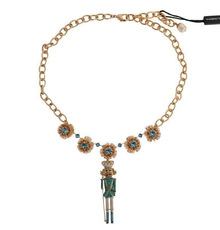 Dolce & Gabbana  Gold Brass Handpainted Crystal Floral Necklace #women, Accessories - New Arrivals, Brand_Dolce & Gabbana, Catch, Dolce & Gabbana, feed-agegroup-adult, feed-color-gold, feed-gender-female, feed-size-OS, Gender_Women, Gold, Kogan, Necklaces - Women - Jewelry at SEYMAYKA