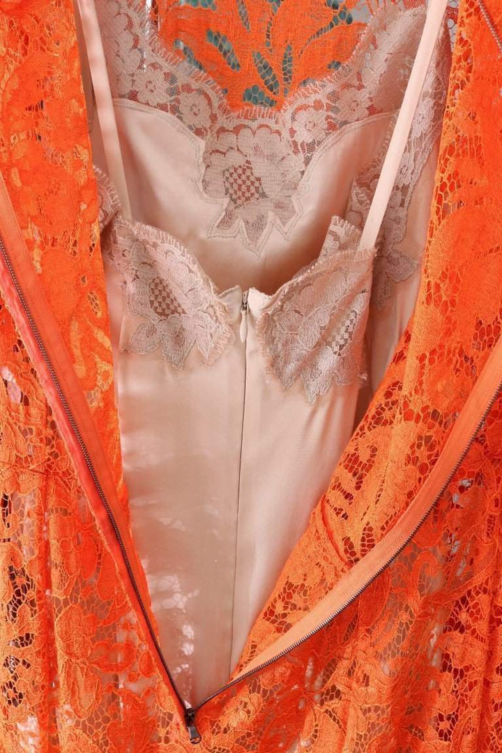 Dolce & Gabbana  Orange Floral Ricamo Sheath Long Dress #women, Brand_Dolce & Gabbana, Catch, Clothing_Dress, Dolce & Gabbana, Dresses - Women - Clothing, feed-agegroup-adult, feed-color-orange, feed-gender-female, feed-size-IT42|M, Gender_Women, IT42|M, Kogan, Orange, Women - New Arrivals at SEYMAYKA