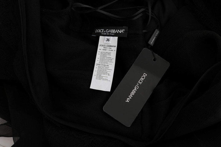 Dolce & Gabbana  Black Floral Lace Sheath Silk Dress #women, Black, Brand_Dolce & Gabbana, Catch, Clothing_Dress, Dolce & Gabbana, Dresses - Women - Clothing, feed-agegroup-adult, feed-color-black, feed-gender-female, feed-size-IT38|XS, Gender_Women, IT38|XS, Kogan at SEYMAYKA