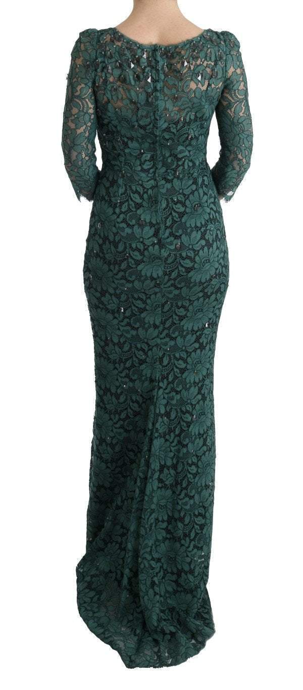 Dolce & Gabbana  Green Floral Crystal Ricamo Sheath Dress #women, Brand_Dolce & Gabbana, Catch, Clothing_Dress, Dolce & Gabbana, Dresses - Women - Clothing, feed-agegroup-adult, feed-color-green, feed-gender-female, feed-size-IT42|M, Gender_Women, Green, IT42|M, Kogan, Women - New Arrivals at SEYMAYKA