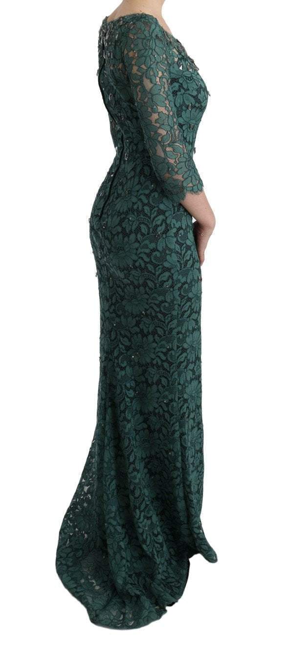 Dolce & Gabbana  Green Floral Crystal Ricamo Sheath Dress #women, Brand_Dolce & Gabbana, Catch, Clothing_Dress, Dolce & Gabbana, Dresses - Women - Clothing, feed-agegroup-adult, feed-color-green, feed-gender-female, feed-size-IT42|M, Gender_Women, Green, IT42|M, Kogan, Women - New Arrivals at SEYMAYKA