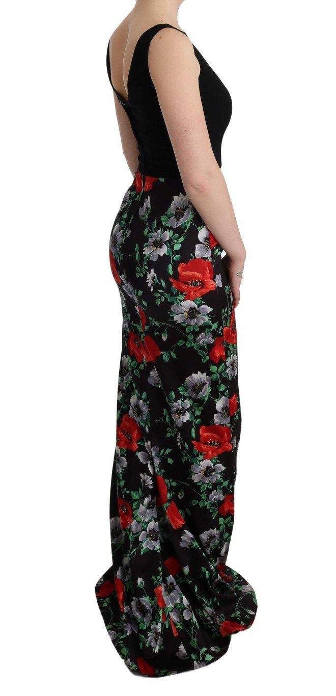 Dolce & Gabbana  Multicolor Floral Print Stretch Sheath Long Dress #women, Brand_Dolce & Gabbana, Catch, Clothing_Dress, Dolce & Gabbana, Dresses - Women - Clothing, feed-agegroup-adult, feed-color-multicolor, feed-gender-female, feed-size-IT40|S, Gender_Women, IT40|S, Kogan, Multicolor, Women - New Arrivals at SEYMAYKA