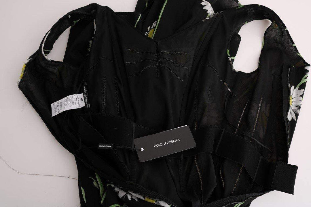 Dolce & Gabbana  Sunflower Silk Stretch Sheath Dress #women, Black, Brand_Dolce & Gabbana, Catch, Clothing_Dress, Dolce & Gabbana, Dresses - Women - Clothing, feed-agegroup-adult, feed-color-black, feed-gender-female, feed-size-IT36 | XS, feed-size-IT38|XS, feed-size-IT40|S, feed-size-IT42|M, feed-size-IT44|L, Gender_Women, IT36 | XS, IT38|XS, IT40|S, IT42|M, IT44|L, Kogan, Women - New Arrivals at SEYMAYKA