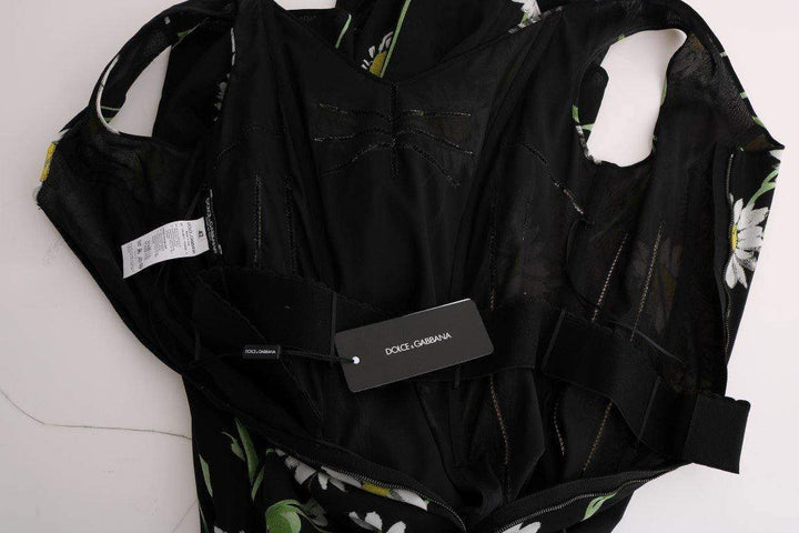 Dolce & Gabbana  Sunflower Silk Stretch Sheath Dress #women, Black, Brand_Dolce & Gabbana, Catch, Clothing_Dress, Dolce & Gabbana, Dresses - Women - Clothing, feed-agegroup-adult, feed-color-black, feed-gender-female, feed-size-IT36 | XS, feed-size-IT38|XS, feed-size-IT40|S, feed-size-IT42|M, feed-size-IT44|L, Gender_Women, IT36 | XS, IT38|XS, IT40|S, IT42|M, IT44|L, Kogan, Women - New Arrivals at SEYMAYKA