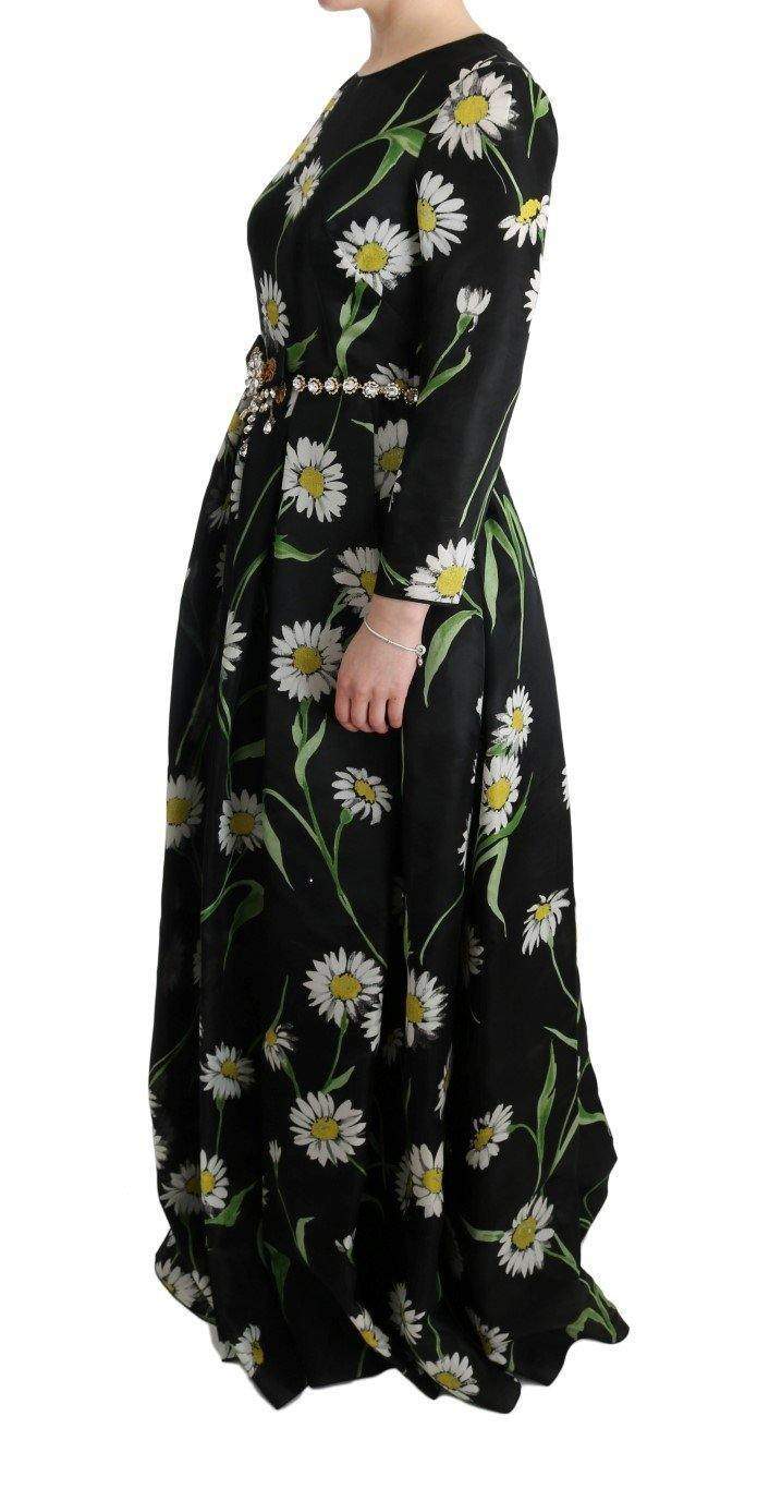 Dolce & Gabbana  Multicolor Silk Sunflower Print Long Maxi Dress #women, Brand_Dolce & Gabbana, Catch, Clothing_Dress, Dolce & Gabbana, Dresses - Women - Clothing, feed-agegroup-adult, feed-color-multicolor, feed-gender-female, feed-size-IT38|XS, feed-size-IT40|S, Gender_Women, IT38|XS, IT40|S, IT42|M, Kogan, Multicolor, Women - New Arrivals at SEYMAYKA