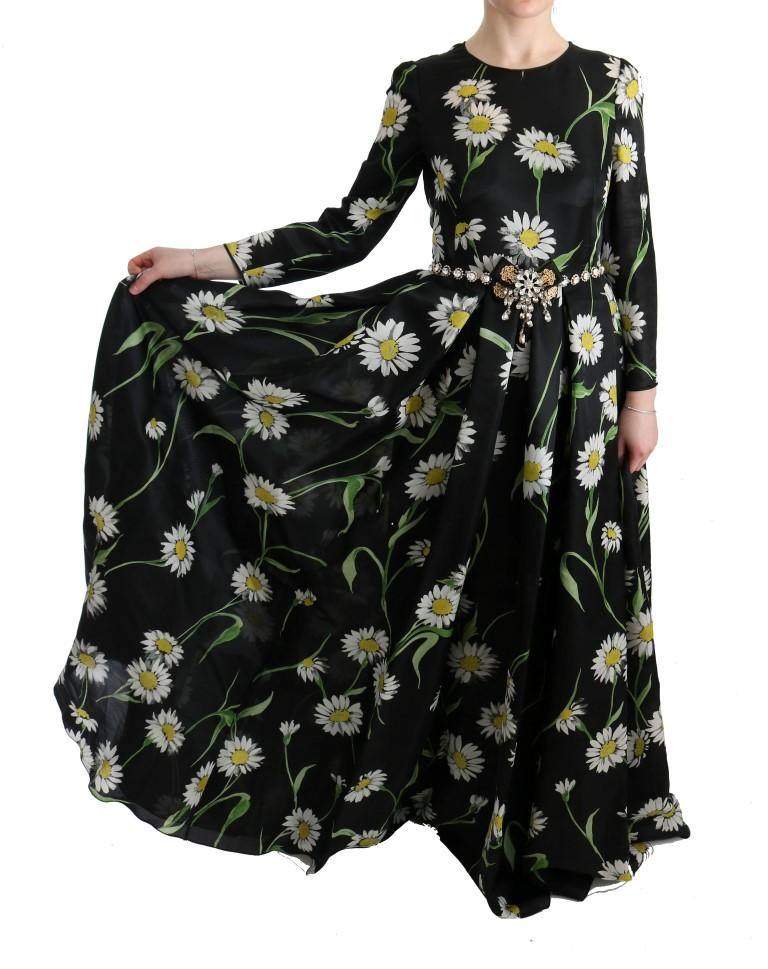 Dolce & Gabbana  Multicolor Silk Sunflower Print Long Maxi Dress #women, Brand_Dolce & Gabbana, Catch, Clothing_Dress, Dolce & Gabbana, Dresses - Women - Clothing, feed-agegroup-adult, feed-color-multicolor, feed-gender-female, feed-size-IT38|XS, feed-size-IT40|S, Gender_Women, IT38|XS, IT40|S, IT42|M, Kogan, Multicolor, Women - New Arrivals at SEYMAYKA