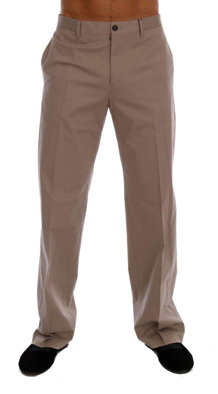 Dolce & Gabbana  Beige Cotton Stretch Chinos Pants #men, Beige, Brand_Dolce & Gabbana, Catch, Dolce & Gabbana, feed-agegroup-adult, feed-color-beige, feed-gender-male, feed-size-IT44 | XS, Gender_Men, IT44 | XS, Jeans & Pants - Men - Clothing, Kogan, Men - New Arrivals at SEYMAYKA