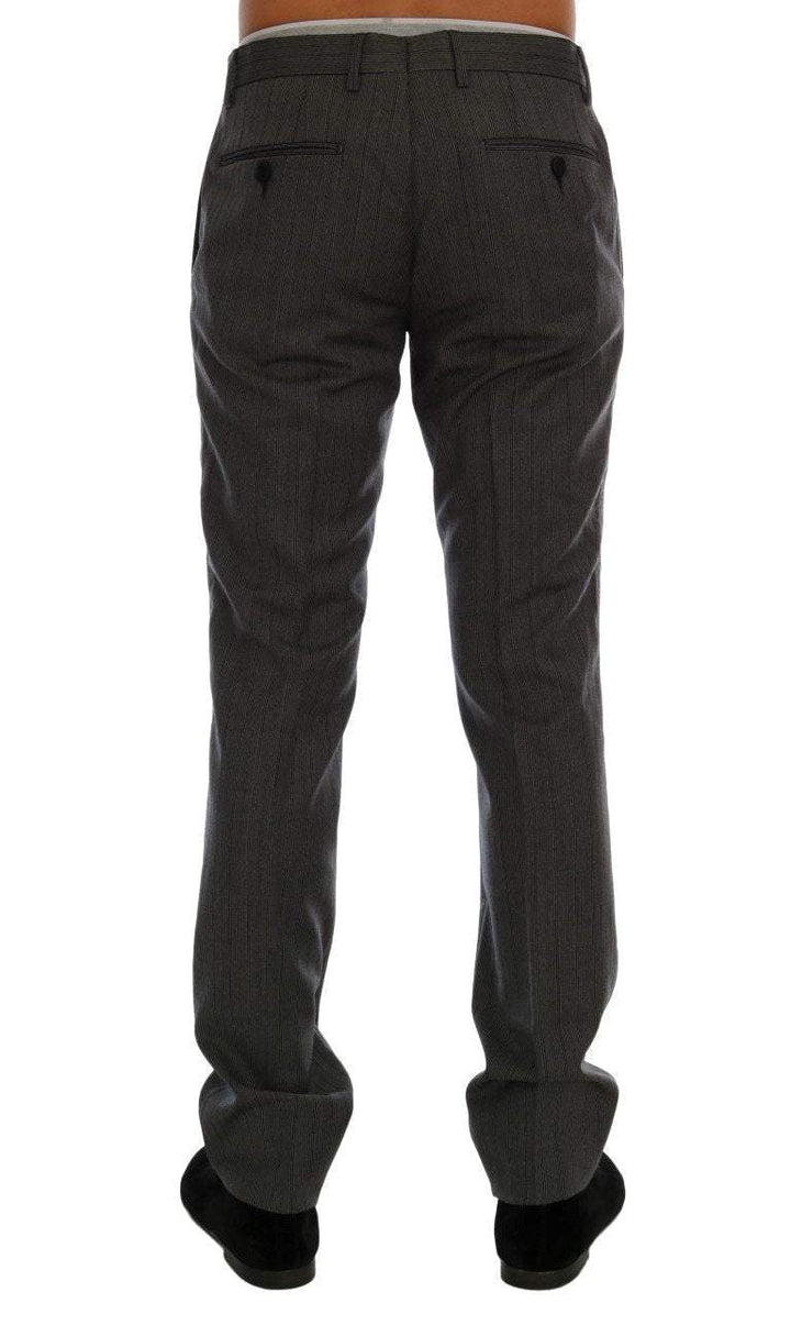 Dolce & Gabbana Gray Wool Striped Formal Pants #men, Brand_Dolce & Gabbana, Catch, Dolce & Gabbana, feed-agegroup-adult, feed-color-gray, feed-gender-male, feed-size-IT44 | XS, feed-size-IT54 | XL, Gender_Men, Gray, IT44 | XS, IT48 | M, IT52 | L, IT54 | XL, Jeans & Pants - Men - Clothing, Kogan, Men - New Arrivals at SEYMAYKA