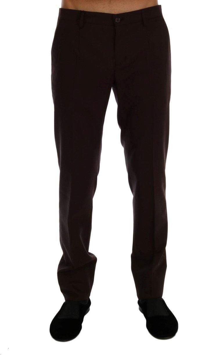 Dolce & Gabbana  Purple Wool Stretch Formal Pants #men, Brand_Dolce & Gabbana, Catch, Dolce & Gabbana, feed-agegroup-adult, feed-color-purple, feed-gender-male, feed-size-IT44 | XS, feed-size-IT54 | XL, feed-size-IT56 | 3XL, Gender_Men, IT44 | XS, IT54 | XL, IT56 | 3XL, Jeans & Pants - Men - Clothing, Kogan, Men - New Arrivals, Purple at SEYMAYKA