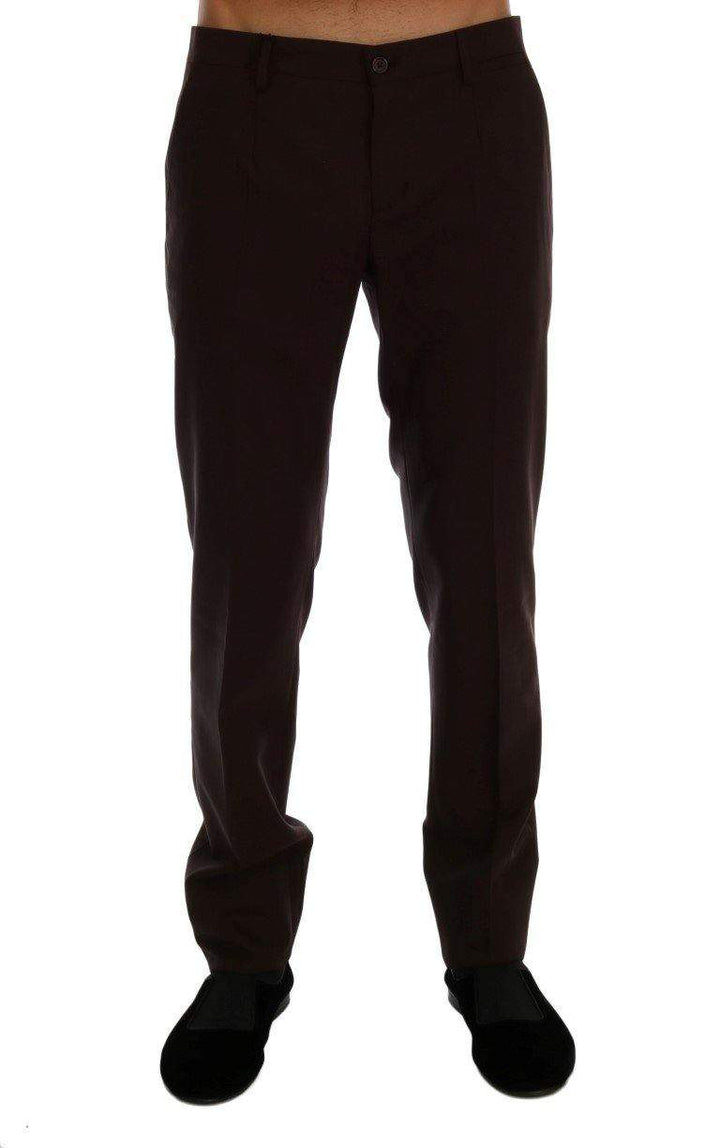 Dolce & Gabbana  Purple Wool Stretch Formal Pants #men, Brand_Dolce & Gabbana, Catch, Dolce & Gabbana, feed-agegroup-adult, feed-color-purple, feed-gender-male, feed-size-IT44 | XS, feed-size-IT54 | XL, feed-size-IT56 | 3XL, Gender_Men, IT44 | XS, IT54 | XL, IT56 | 3XL, Jeans & Pants - Men - Clothing, Kogan, Men - New Arrivals, Purple at SEYMAYKA