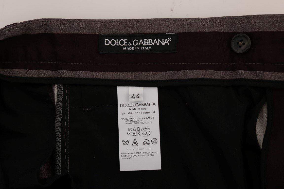 Dolce & Gabbana  Gray Purple Striped Cotton Shorts #men, Brand_Dolce & Gabbana, Catch, Dolce & Gabbana, feed-agegroup-adult, feed-color-multicolor, feed-gender-male, feed-size-IT44 | XS, Gender_Men, IT44 | XS, Jeans & Pants - Men - Clothing, Kogan, Men - New Arrivals, Multicolor at SEYMAYKA