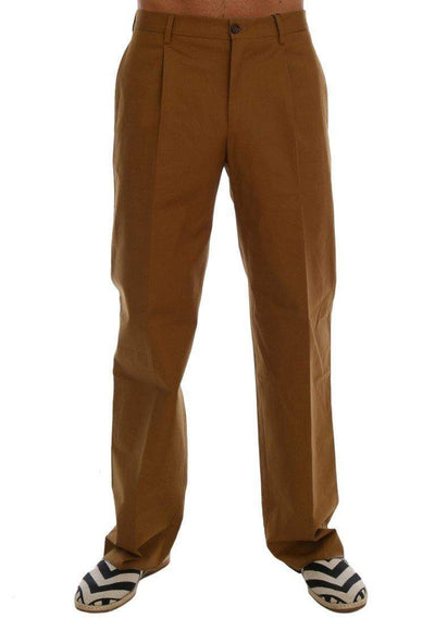 Dolce & Gabbana  Brown Stretch Cotton Pants #men, Brand_Dolce & Gabbana, Brown, Catch, Dolce & Gabbana, feed-agegroup-adult, feed-color-brown, feed-gender-male, feed-size-IT44 | XS, feed-size-IT46 | S, feed-size-IT48 | M, feed-size-IT54 | XXL, feed-size-IT56 | XXL, feed-size-IT58 | 3XL, Gender_Men, IT44 | XS, IT46 | S, IT48 | M, IT52 | XL, IT54 | XXL, IT56 | XXL, IT58 | 3XL, Jeans & Pants - Men - Clothing, Kogan, Men - New Arrivals at SEYMAYKA