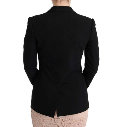 Dolce & Gabbana Black Floral Jacquard Slim Blazer #women, Black, Dolce & Gabbana, feed-agegroup-adult, feed-color-black, feed-gender-female, IT40|S, Suits & Blazers - Women - Clothing, Women - New Arrivals at SEYMAYKA