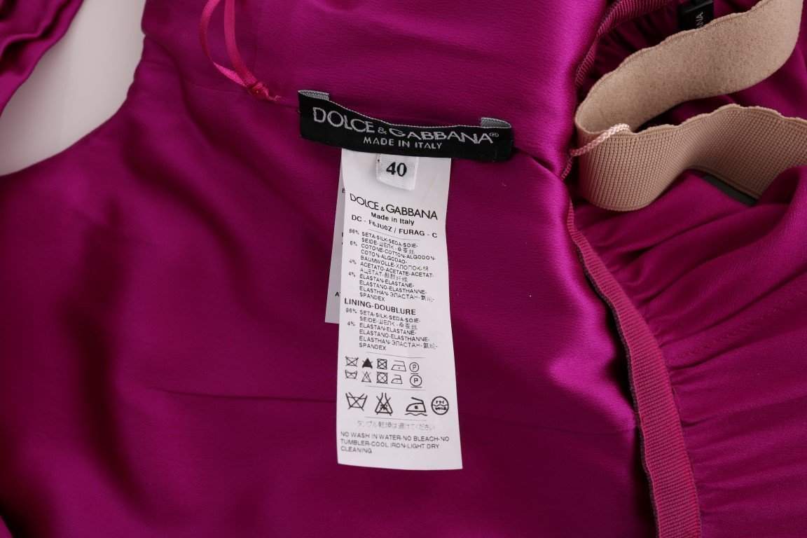 Dolce & Gabbana  Pink Silk Stretch Shift Long Dress #women, Brand_Dolce & Gabbana, Catch, Clothing_Dress, Dolce & Gabbana, Dresses - Women - Clothing, feed-agegroup-adult, feed-color-pink, feed-gender-female, feed-size-IT40|S, Gender_Women, IT40|S, Kogan, Pink, Women - New Arrivals at SEYMAYKA