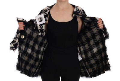 Dolce & Gabbana  Black White Wool Knitted Crystal Jacket #women, Black/White, Brand_Dolce & Gabbana, Catch, Dolce & Gabbana, feed-agegroup-adult, feed-color-black, feed-color-white, feed-gender-female, feed-size-IT44|L, feed-size-IT46|XL, Gender_Women, IT44|L, IT46|XL, Jackets & Coats - Women - Clothing, Kogan, Women - New Arrivals at SEYMAYKA