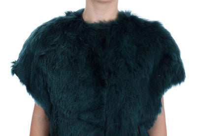 Dolce & Gabbana  Green Alpaca Fur Vest Sleeveless Jacket #women, Brand_Dolce & Gabbana, Catch, Dolce & Gabbana, feed-agegroup-adult, feed-color-green, feed-gender-female, feed-size-IT38|XS, feed-size-IT42|M, Gender_Women, Green, IT38|XS, IT42|M, Jackets & Coats - Women - Clothing, Kogan, Women - New Arrivals at SEYMAYKA