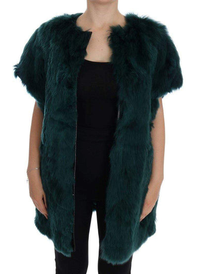 Dolce & Gabbana  Green Alpaca Fur Vest Sleeveless Jacket #women, Brand_Dolce & Gabbana, Catch, Dolce & Gabbana, feed-agegroup-adult, feed-color-green, feed-gender-female, feed-size-IT38|XS, feed-size-IT42|M, Gender_Women, Green, IT38|XS, IT42|M, Jackets & Coats - Women - Clothing, Kogan, Women - New Arrivals at SEYMAYKA