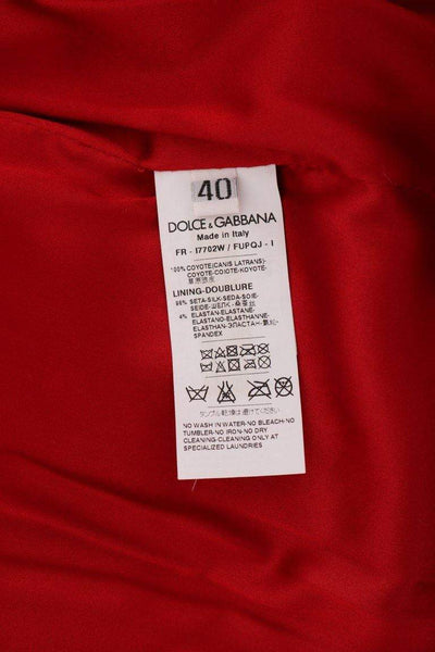 Dolce & Gabbana  Red Coyote Fur Sleeveless Coat Jacket #women, Brand_Dolce & Gabbana, Catch, Dolce & Gabbana, feed-agegroup-adult, feed-color-red, feed-gender-female, feed-size-IT38|XS, Gender_Women, IT38|XS, Jackets & Coats - Women - Clothing, Kogan, Red, Women - New Arrivals at SEYMAYKA