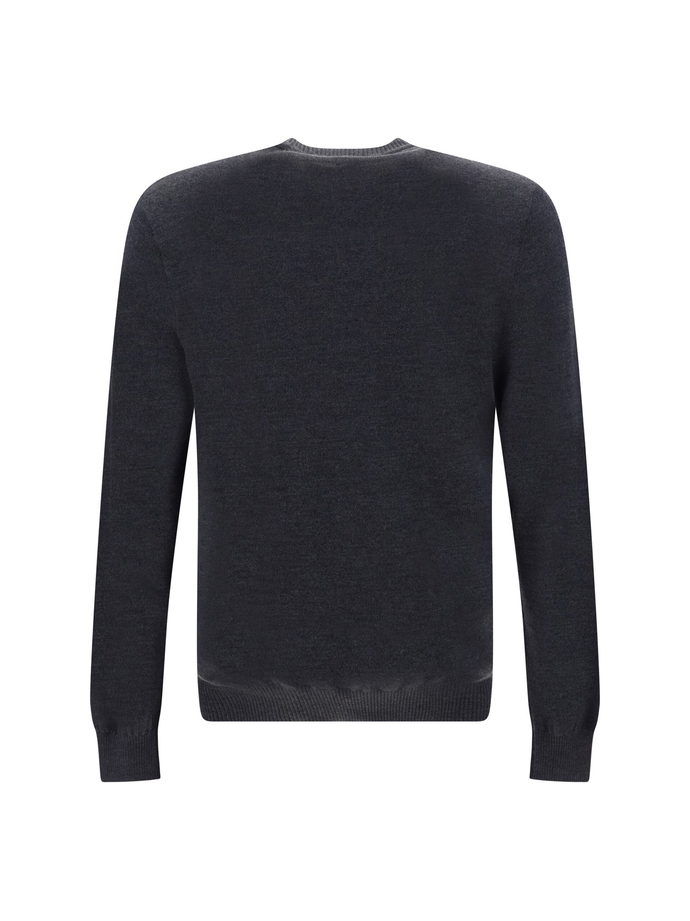 Fendi Grey Wool Logo Details Sweater