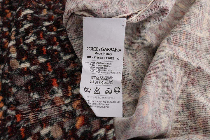 Dolce & Gabbana  Multicolor Print Knit Top Wool T-shirt #women, Brand_Dolce & Gabbana, Catch, Dolce & Gabbana, feed-agegroup-adult, feed-color-multicolor, feed-gender-female, feed-size-IT38|XS, feed-size-IT40 | XS, Gender_Women, IT38|XS, IT40 | XS, Kogan, Multicolor, Tops & T-Shirts - Women - Clothing, Women - New Arrivals at SEYMAYKA