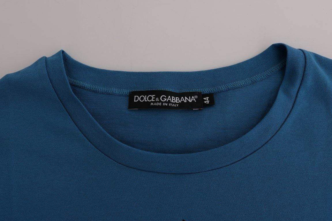 Dolce & Gabbana  Blue Cotton 2017 Motive T-Shirt #women, Blue, Brand_Dolce & Gabbana, Catch, Dolce & Gabbana, feed-agegroup-adult, feed-color-blue, feed-gender-female, feed-size-IT44|L, Gender_Women, IT44|L, Kogan, Tops & T-Shirts - Women - Clothing, Women - New Arrivals at SEYMAYKA