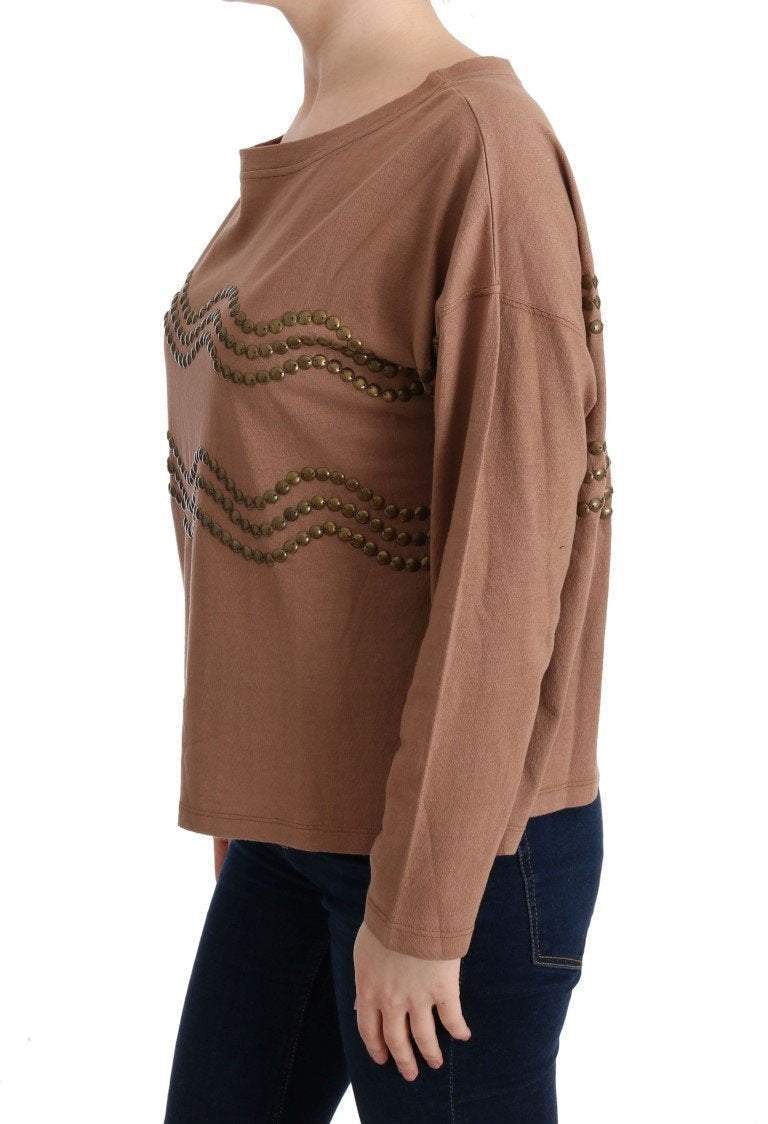 John Galliano  Cotton Studded Sweater #women, Brown, Catch, feed-agegroup-adult, feed-color-brown, feed-gender-female, feed-size-S, feed-size-XS, Gender_Women, John Galliano, Kogan, S, Sweaters - Women - Clothing, Women - New Arrivals, XS at SEYMAYKA