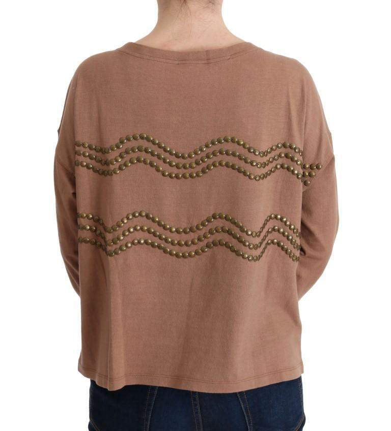 John Galliano  Cotton Studded Sweater #women, Brown, Catch, feed-agegroup-adult, feed-color-brown, feed-gender-female, feed-size-S, feed-size-XS, Gender_Women, John Galliano, Kogan, S, Sweaters - Women - Clothing, Women - New Arrivals, XS at SEYMAYKA