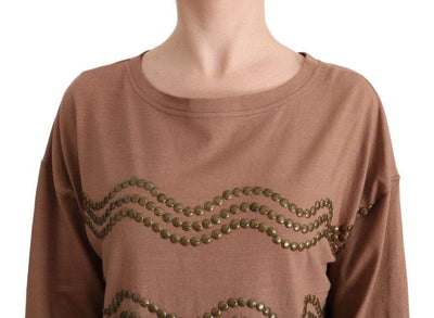John Galliano  Cotton Studded Sweater #women, Brown, Catch, feed-agegroup-adult, feed-color-brown, feed-gender-female, feed-size-S, feed-size-XS, Gender_Women, John Galliano, Kogan, S, Sweaters - Women - Clothing, Women - New Arrivals, XS at SEYMAYKA