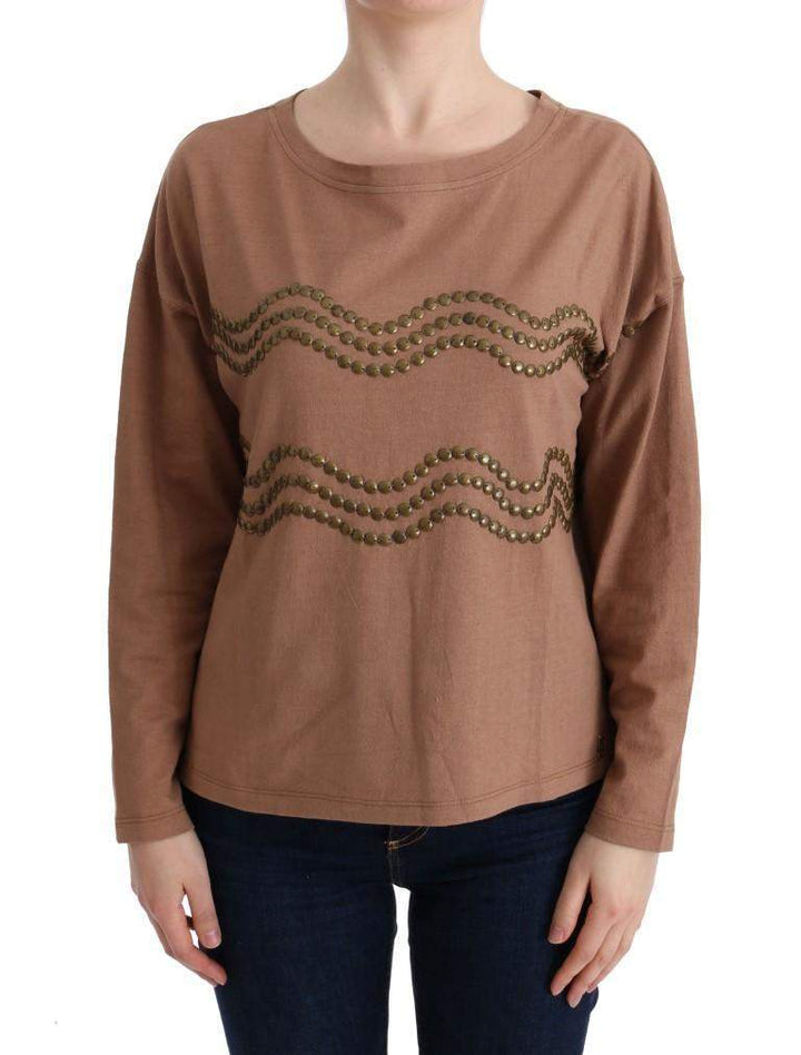 John Galliano  Cotton Studded Sweater #women, Brown, Catch, feed-agegroup-adult, feed-color-brown, feed-gender-female, feed-size-S, feed-size-XS, Gender_Women, John Galliano, Kogan, S, Sweaters - Women - Clothing, Women - New Arrivals, XS at SEYMAYKA