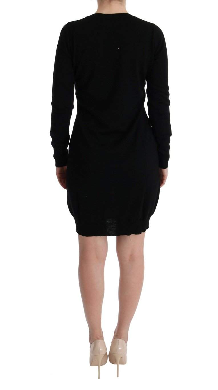 MARGHI LO' Wool Long Sleeve Shift Dress #women, Black, Catch, Clothing_Dress, Dresses - Women - Clothing, feed-agegroup-adult, feed-color-black, feed-gender-female, feed-size-IT42|M, feed-size-IT44|L, Gender_Women, IT42|M, IT44|L, Kogan, MARGHI LO', Women - New Arrivals at SEYMAYKA