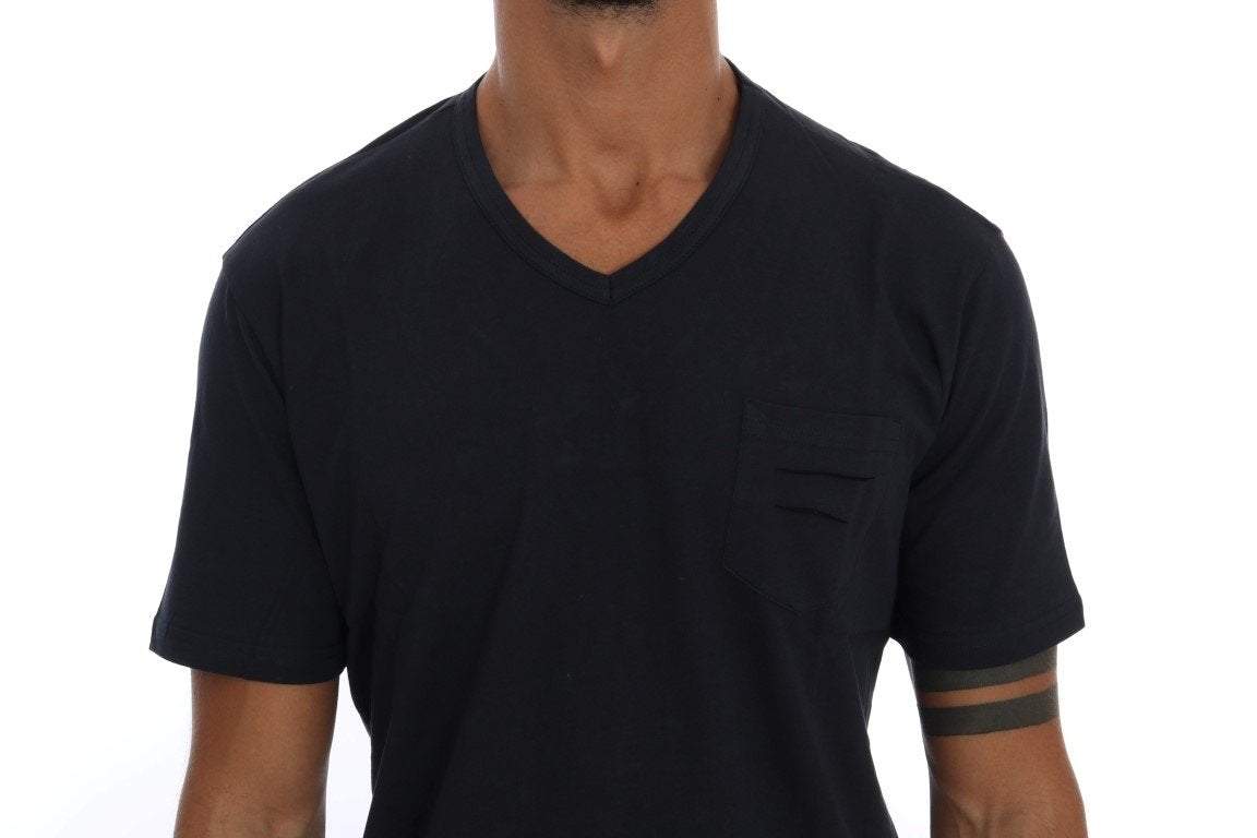 Daniele Alessandrini  Cotton V-Neck T-Shirt #men, Blue, Catch, Daniele Alessandrini, feed-agegroup-adult, feed-color-blue, feed-gender-male, feed-size-S, feed-size-XL, feed-size-XXL, Gender_Men, Kogan, Men - New Arrivals, S, T-shirts - Men - Clothing, XL, XXL at SEYMAYKA
