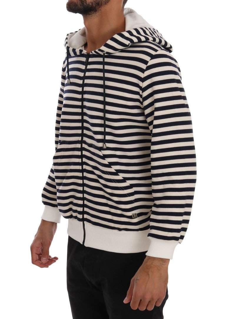 Daniele Alessandrini   Striped Hooded Cotton Sweater #men, Blue, Catch, Daniele Alessandrini, feed-agegroup-adult, feed-color-blue, feed-gender-male, Gender_Men, Kogan, L, M, Men - New Arrivals, S, Sweaters - Men - Clothing at SEYMAYKA