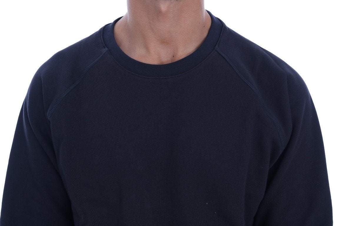 Daniele Alessandrini  Crew Neck Cotton Sweater #men, Blue, Catch, Daniele Alessandrini, feed-agegroup-adult, feed-color-blue, feed-gender-male, feed-size-L, feed-size-M, feed-size-S, feed-size-XL, Gender_Men, Kogan, L, M, Men - New Arrivals, S, Sweaters - Men - Clothing, XL at SEYMAYKA