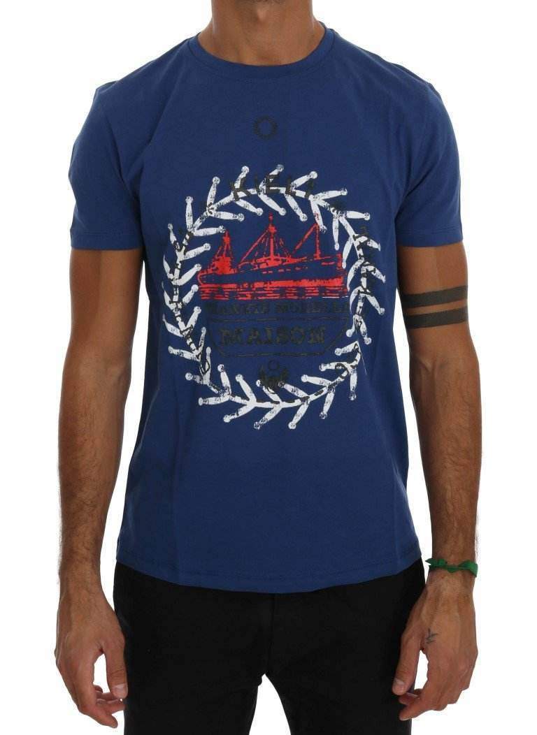Frankie Morello  Cotton Maison T-Shirt #men, Blue, Catch, feed-agegroup-adult, feed-color-blue, feed-gender-male, feed-size-S, Frankie Morello, Gender_Men, Kogan, Men - New Arrivals, S, T-shirts - Men - Clothing at SEYMAYKA