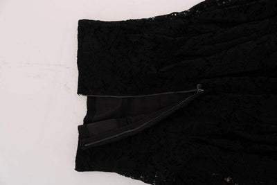 Dolce & Gabbana  Black Floral Cutout Lace A-Line Skirt #women, Black, Brand_Dolce & Gabbana, Catch, Dolce & Gabbana, feed-agegroup-adult, feed-color-black, feed-gender-female, feed-size-IT36 | XS, Gender_Women, IT36 | XS, Kogan, Skirts - Women - Clothing, Women - New Arrivals at SEYMAYKA